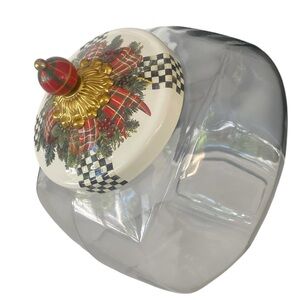 MACKENZIE-CHILDS Cookie Jar with Evergreen Enamel Lid